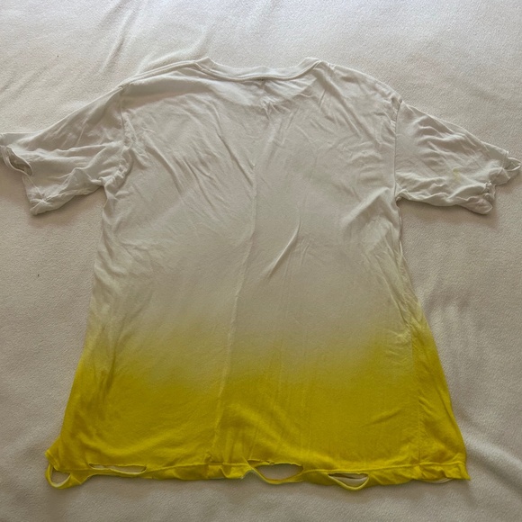 Unravel Project Yellow Dip Dye Short Sleeve Distressed T-Shirt, Size S, NWOT - Picture 5 of 14